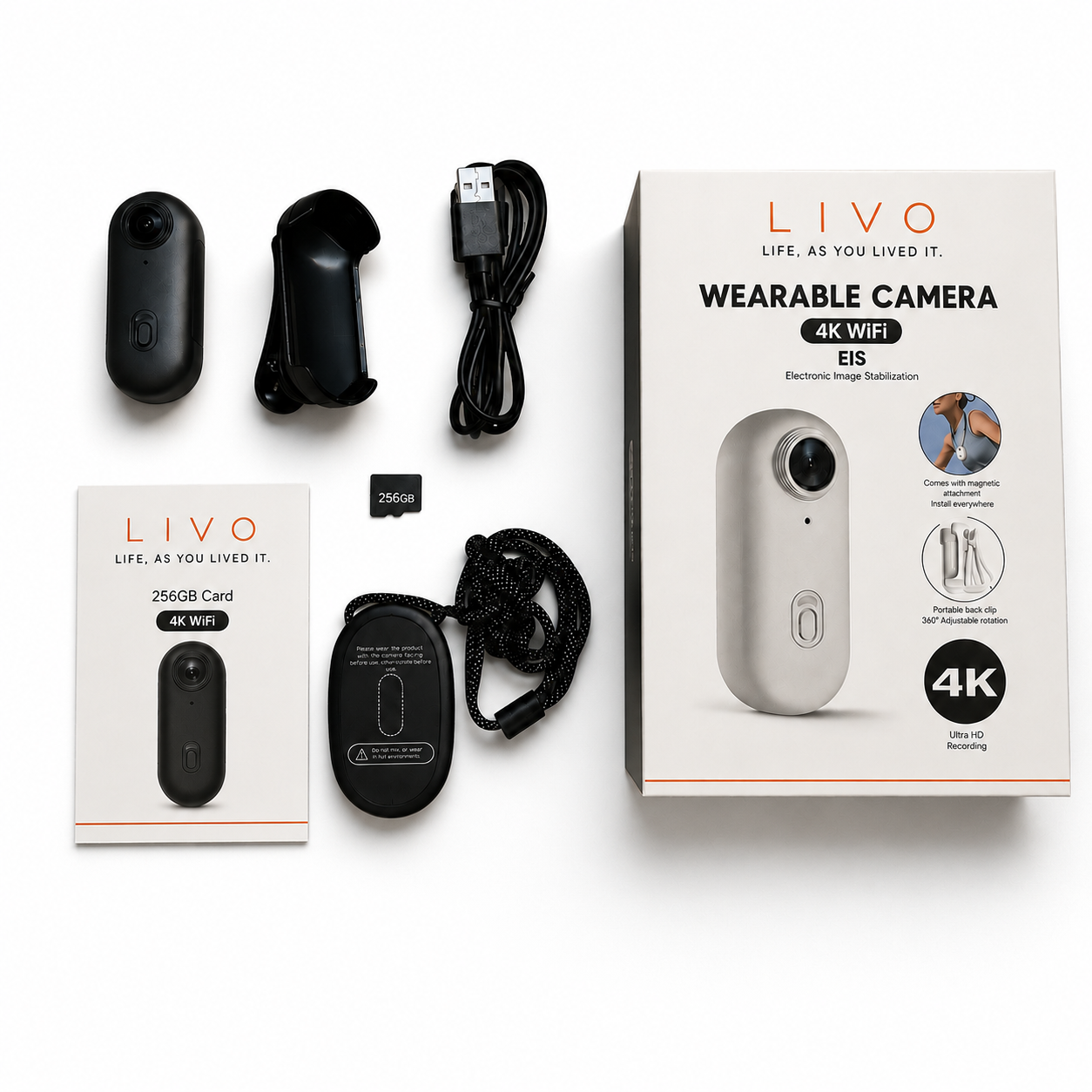 LIVO — 35g Wearable 4K POV Camera | Hands-Free, Waterproof